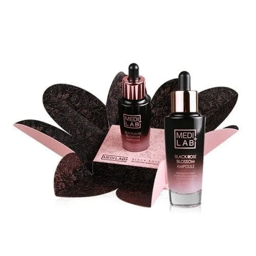 MEDI LAB - Black Rose Blossom Ampoule 50ml - Moisturizing illuminating serum with pure damask rose